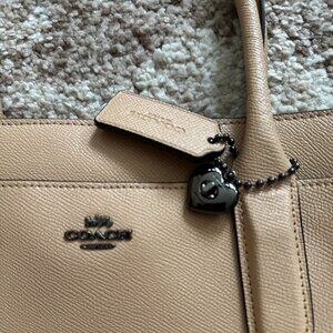 COACH Bailey Carryall Shoulder Bag with Black Coach Heart Keychain